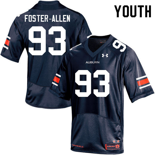 Youth Auburn Tigers #93 Daniel Foster-Allen Navy 2021 College Stitched Football Jersey